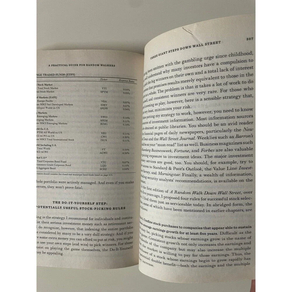 A Random Walk Down Wall Street by Burton G. Malkiel Paperback Book